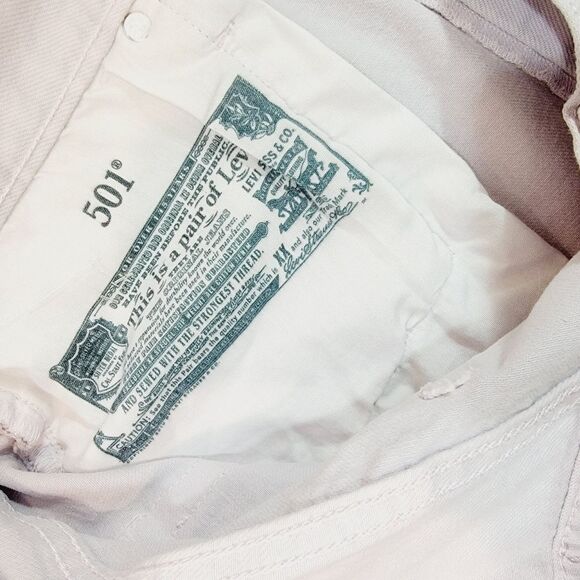 Levi's 501 High Waist HighRise Button Fly  Front Raw Hem Denim Short NWT Size 33 - Picture 10 of 12